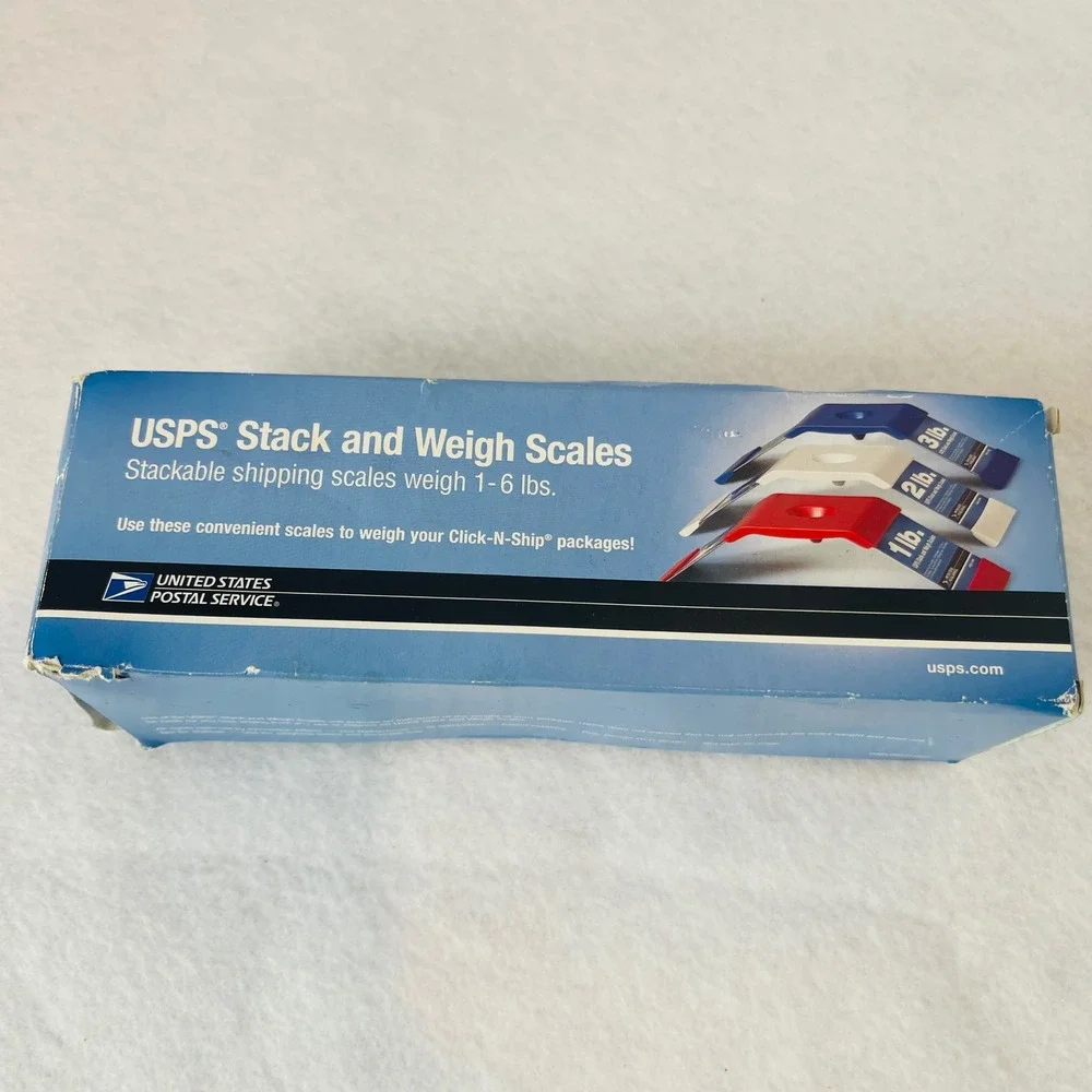 USPS Stack and Weigh Scales Red White Blue Shipping Scale Set 1-6 lbs Capacity